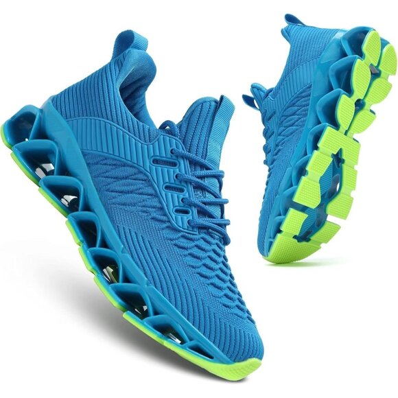 Women Sky Blue Slip-On Walking Running Shoes Blade Sneaker Non-Slip Comfort - Picture 7 of 8